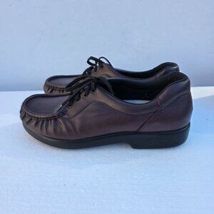 SAS Tripad Comfort Wine-Burgundy Leather Lace Up Shoes 10M